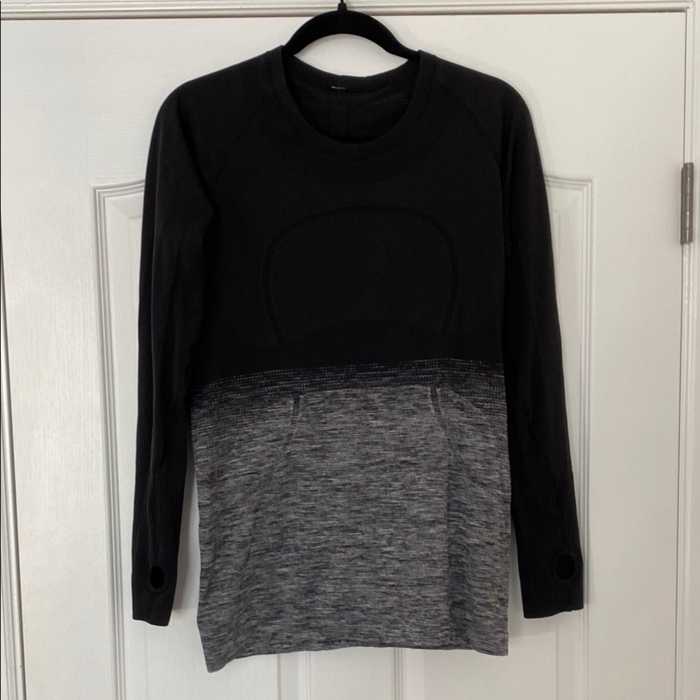 lululemon athletica Black and Gray Long Sleeve Tee